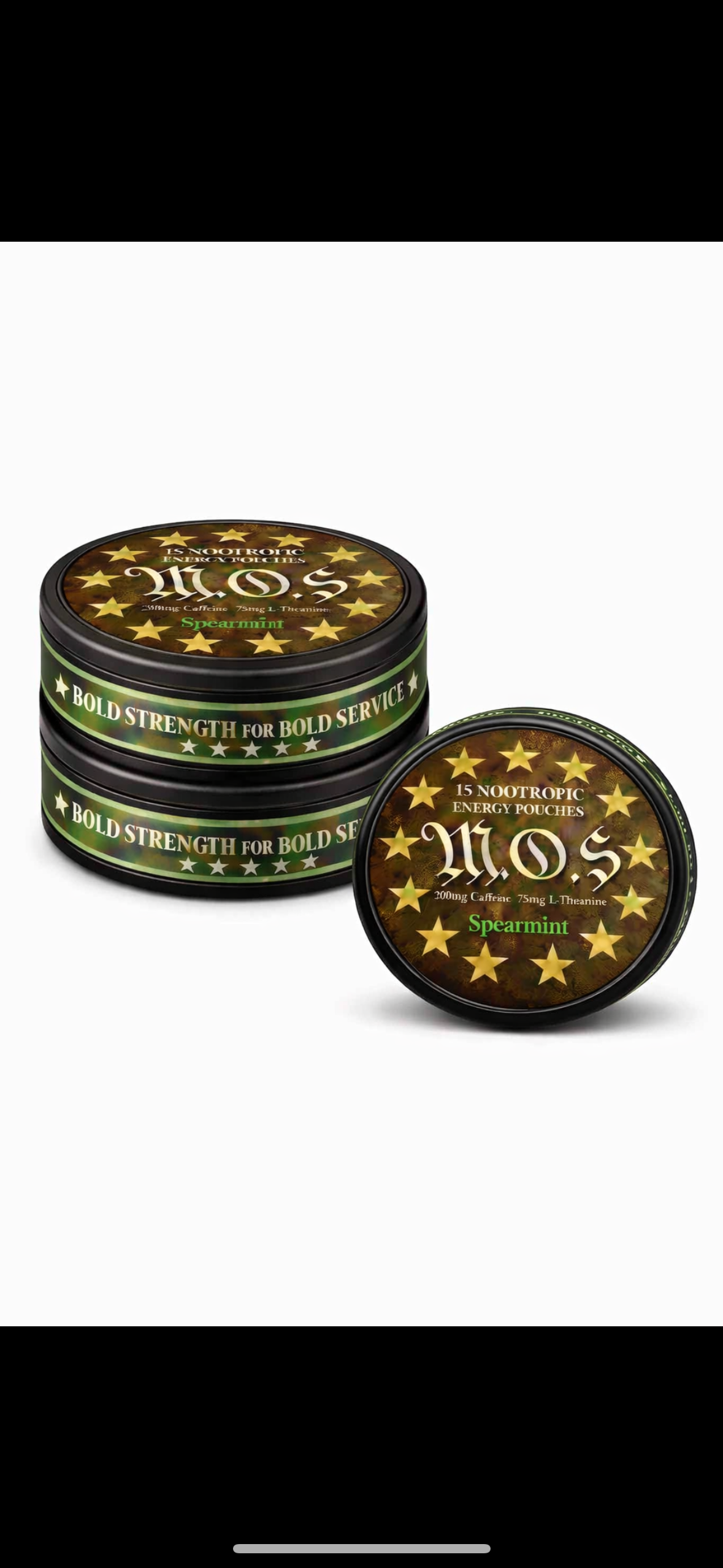 Spearmint 200mg Caffeine + 75mg L-Theanine Pouches - 3 Pack