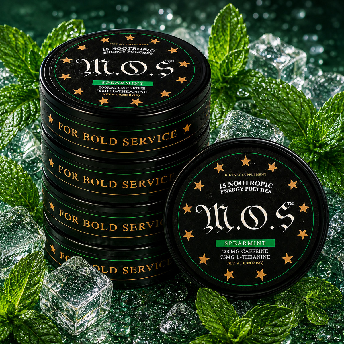 Spearmint Caffeine L-Theanine pouches